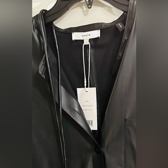 Vince Belted faux leather mini shirt dress - Picture 8 of 9